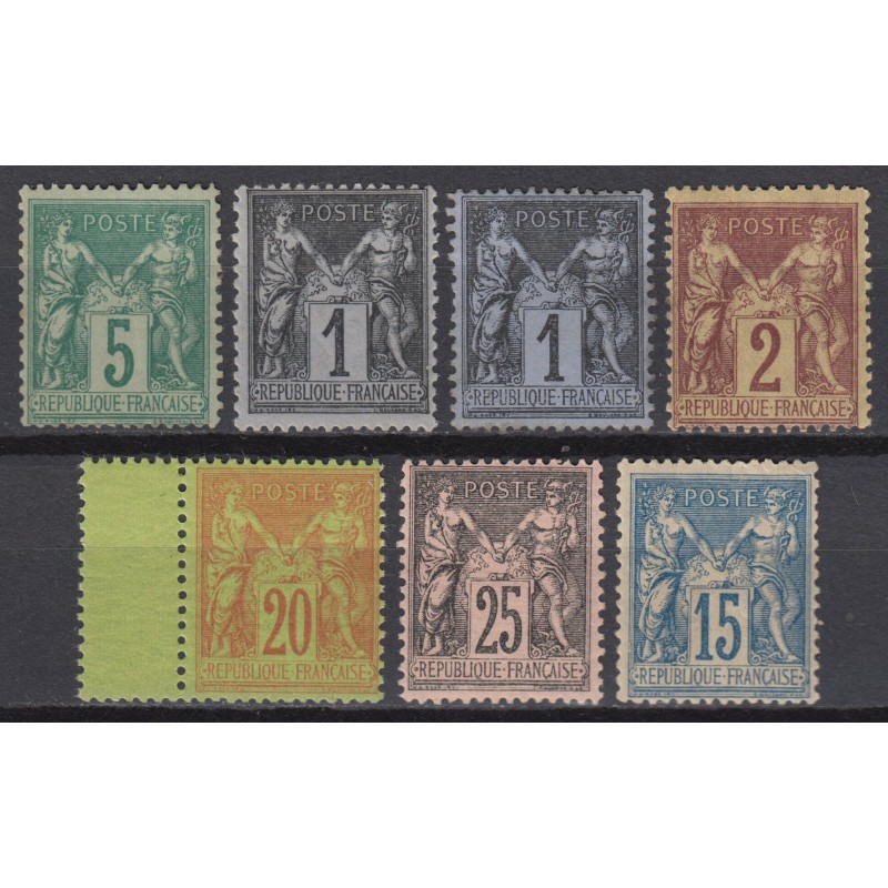 France 1876/1898 - type Sage, lot neufs * avec charnière COTE 318€ - B/TB