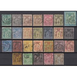 France 1876/1890 - Belle collection au type Sage, oblitérés COTE +400€ - B/TB