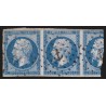 n°14A, paire/bande de trois, 20c bleu, oblitéré ANCRE maritime - B/TB