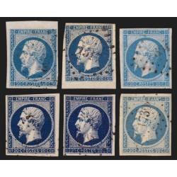n°14A, 20c bleu, joli nuancier bleu-ciel, bleu-foncé, bleu-noir, laiteux - TTB