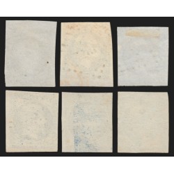 n°14A, 20c bleu, joli nuancier bleu-ciel, bleu-foncé, bleu-noir, laiteux - TTB