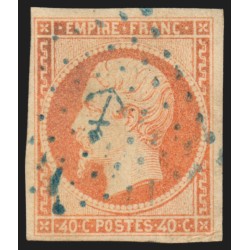 n°16, Napoléon 40c orange, oblitéré ANCRE BLEUE - TB D'ASPECT