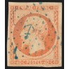 n°16, Napoléon 40c orange, oblitéré ANCRE BLEUE - TB D'ASPECT