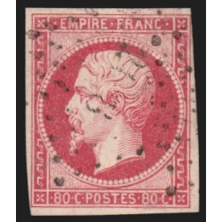 n°17B, Napoléon non-dentelé, 80c rose, oblitéré - TB