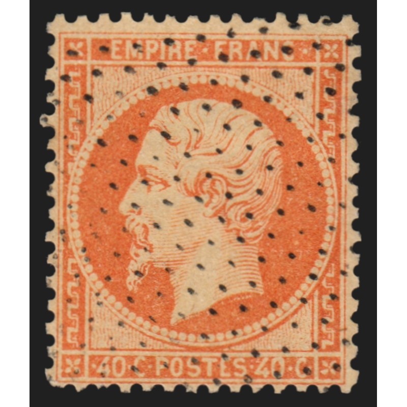 n°23, Napoléon 40c orange, oblitéré pointillés - TB