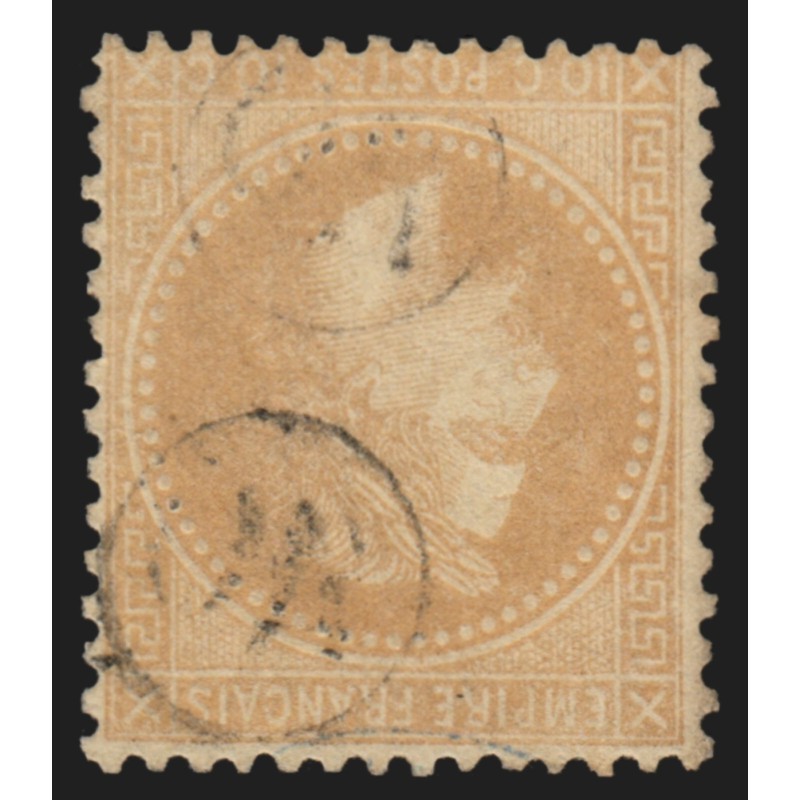 n°28B, 10c bistre, Type II, oblitéré OR dans un cercle - TB