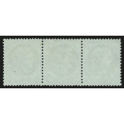 n°53, bande de trois, Cérès 5c vert-jaune, oblitéré - TB