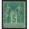 n°75, Sage 5c vert-sur-verdâtre, Type II, neuf * légère trace de charnière B/TB