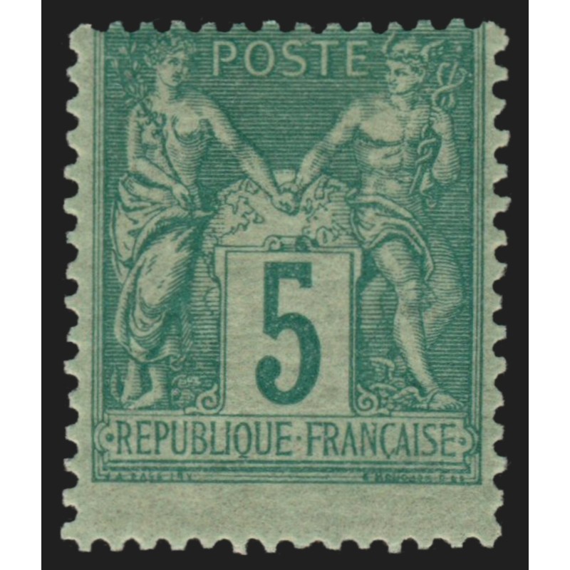 n°75, variété "piquage décalé / timbre plus grand", neuf * légère trace ch. TB