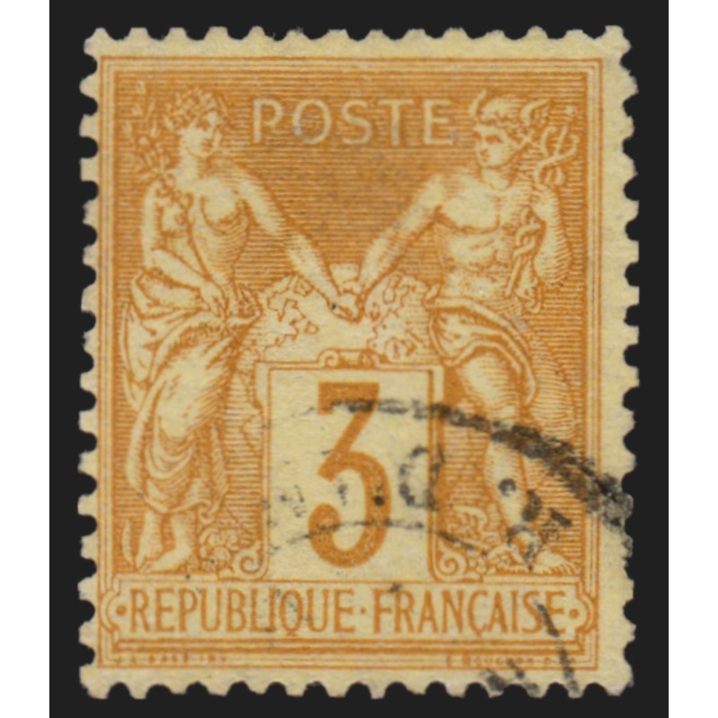 n°86, Sage, 3c bistre-jaune, oblitéré - TB