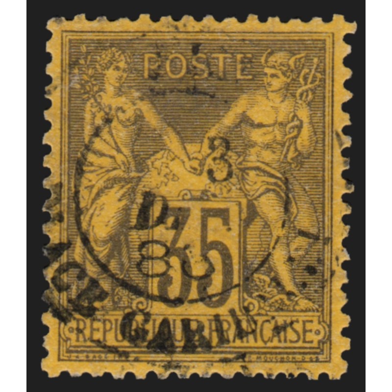 n°93, Sage, 35c violet-noir, oblitéré - TB
