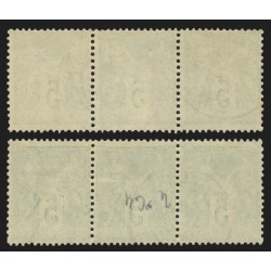 n°102, deux bandes en deux nuances différentes, Sage 5c vert-jaune, Type I - TB