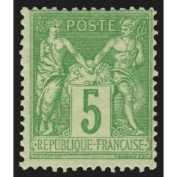 n°106, Sage 5c vert-jaune, Type II, neuf ** sans charnière - TB