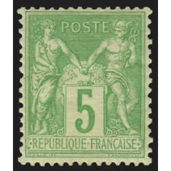 n°106, Sage 5c vert-jaune, Type II, neuf * légère trace de charnière - TTB