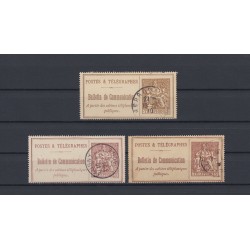 Timbres-Téléphone 1885/1900, type Chaplain, lot de 9 valeurs, oblitérés - TB