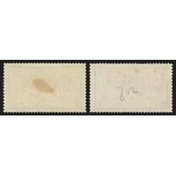 n°207/208, Merson 10fr vert + 20fr lilas, oblitérés - TTB