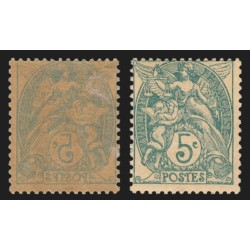 n°111, variété "impression recto-verso", Type Blanc 5c vert-bleu, neuf * - TB