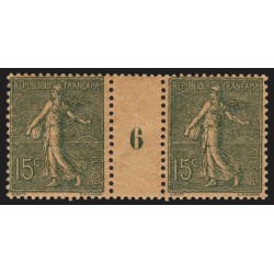 n°130c, paire millésime 6 sur papier GC, neuf ** sans charnière - TB