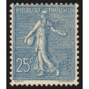n°132, Semeuse lignée 25c bleu, neuf * légère trace de charnière - TB