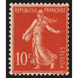 n°135b, Semeuse inscriptions maigres, 10c rouge, Type IIA, neuf ** - TB