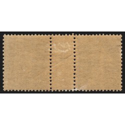 n°140h, paire millésime 3, Semeuse 20c bleu, Type IIIA, neuf * - TB