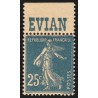 n°140, bande publicitaire "Evian", Semeuse 20c bleu, neuf ** sans charnière TB
