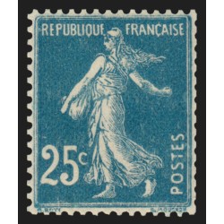 n°140k, Semeuse 25c bleu, Type IIIC issu de roulettes, neuf * - TB