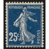 n°140v, variété "anneau-lune", Semeuse 25c bleu-foncé, neuf * - TB