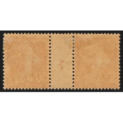 n°141, paire millésime 7, Semeuse 30c orange, neuf * avec charnière - TB