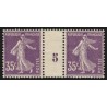 n°142, paire millésime 5, Semeuse 35c violet, neuf * timbres ** - TB