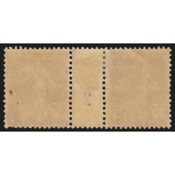 n°142, paire millésime 2, Semeuse 35c violet, neuf * avec charnière - B/TB