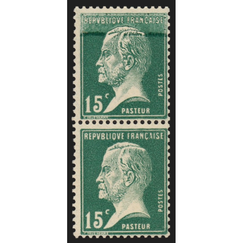 n°171, variété "surencrage / dépouillée", Pasteur 15c vert, neuf ** - SUPERBE