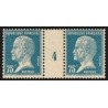n°177, paire millésime 4, Pasteur 75c bleu, neuf ** sans charnière - TB