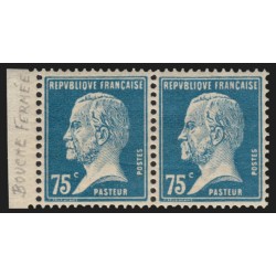 n°177, variété "sans la bouche" tenant à normal, Pasteur 75c bleu, neuf * - SUP