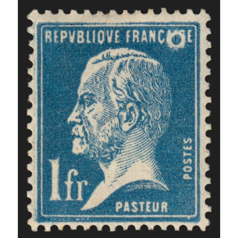 n°177, variété "anneau-lune", Pasteur 1fr bleu, neuf * - SUPERBE