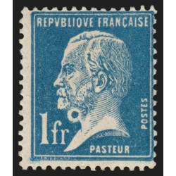 n°177, variété "anneau-lune", Pasteur 1923, 1fr bleu, neuf * - SUPERBE
