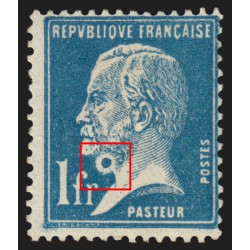 n°177, variété "anneau-lune", Pasteur 1923, 1fr bleu, neuf * - SUPERBE