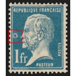 n°177, variété "anneau-lune", Pasteur  1fr bleu, neuf * avec charnière SUPERBE