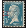 n°177, variété "anneau-lune", Pasteur  1fr bleu, neuf * avec charnière SUPERBE