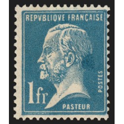 n°177, variété "tache bleue derrière la tête", Pasteur 1fr bleu, neuf * SUPERBE