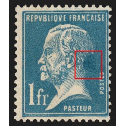 n°177, variété "tache bleue derrière la tête", Pasteur 1fr bleu, neuf * SUPERBE
