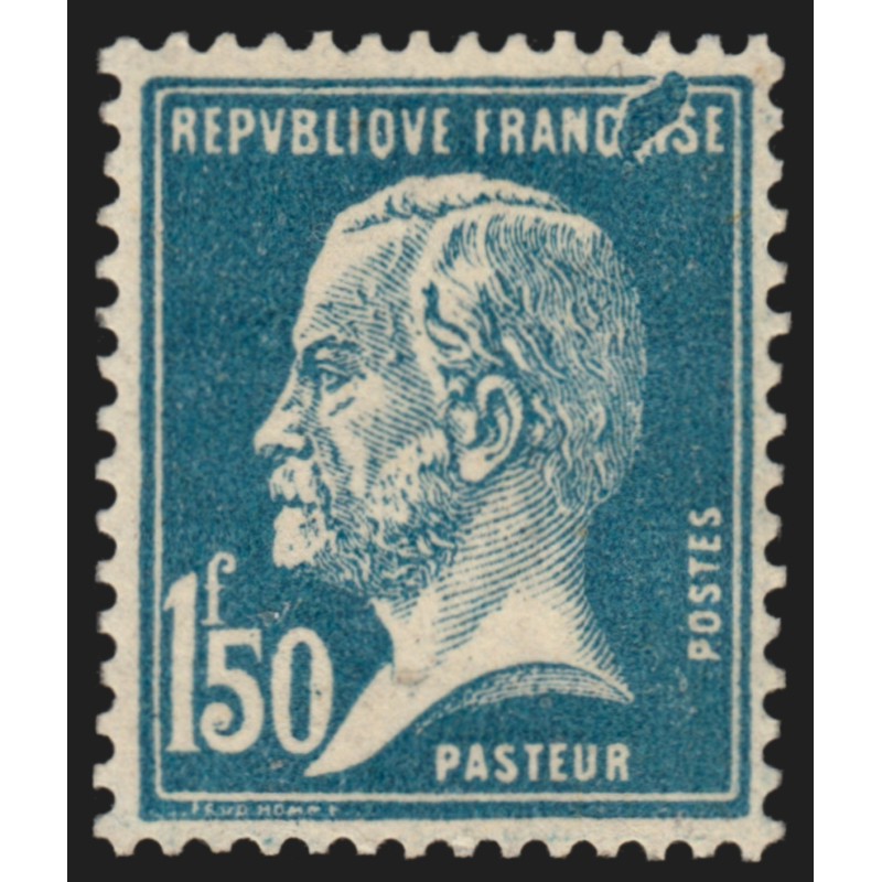 n°181, variété "anneau-lune", Pasteur 1fr50 bleu, neuf * légère trace de ch.