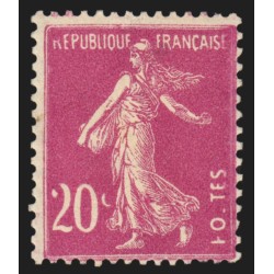 n°190, avec 4 variétés d'impression, Semeuse 20c lilas-rose, neuf * - TB