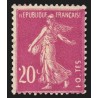 n°190, avec 4 variétés d'impression, Semeuse 20c lilas-rose, neuf * - TB