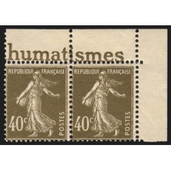 n°193, bande publicitaire "RHUMATISMES", Semeuse 40c brun-olive, neuf ** - TB