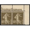 n°193, bande publicitaire "RHUMATISMES", Semeuse 40c brun-olive, neuf ** - TB