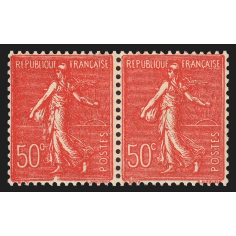 n°199k, variété "c fermé 50°" tenant à normal,  neuf * quasi ** - SUPERBE