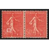 n°199k, variété "c fermé 50°" tenant à normal,  neuf * quasi ** - SUPERBE