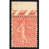 n°199p, variété "Papier carton", Semeuse lignée 50c rouge, neuf ** - TB