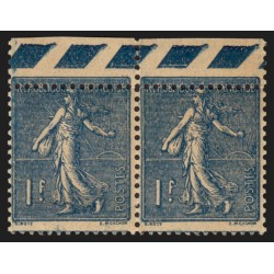 n°205, variété "piquage décalé" paire, Semeuse lignée 1fr bleu, neuf */** - TB